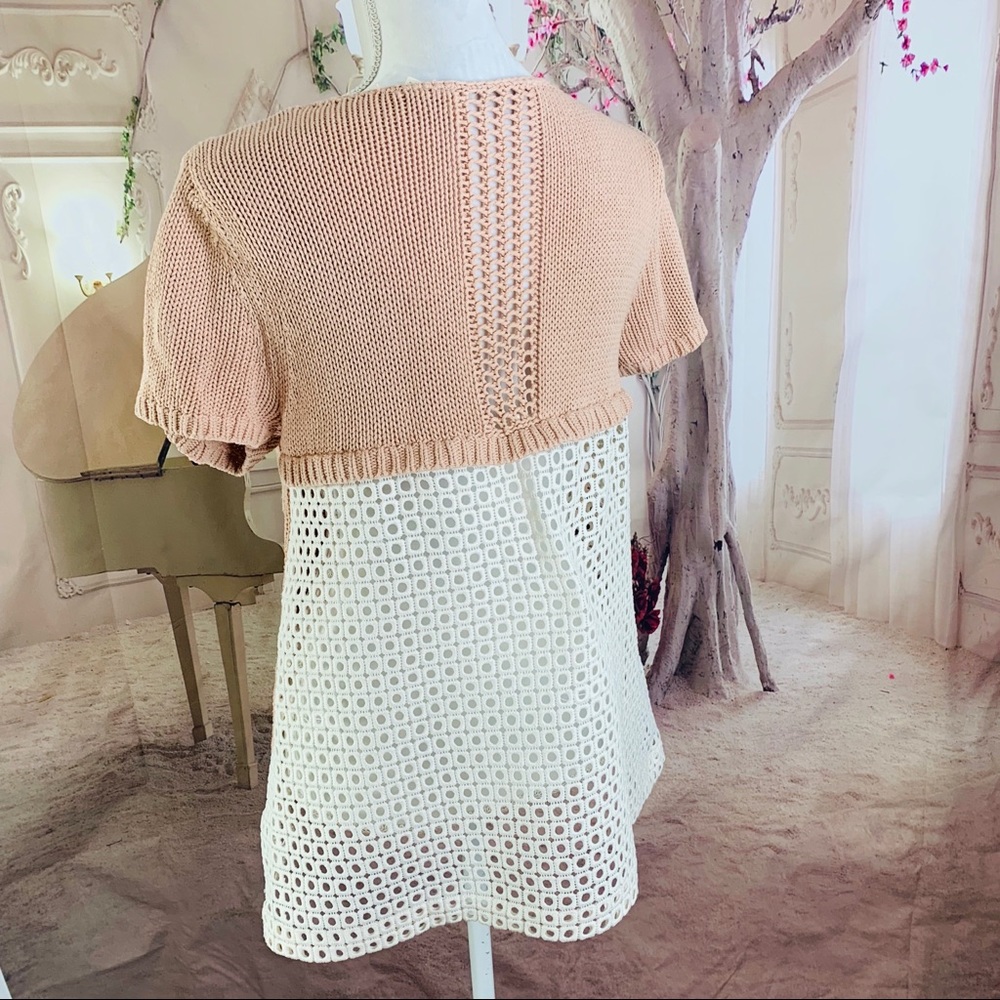 SOLD Anthro Moth Madeira Eyelet Back pull - Picture 6 of 8